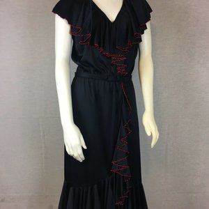 Mr Simon NS Retro Vtg Lolita Dress Blk & Red k038